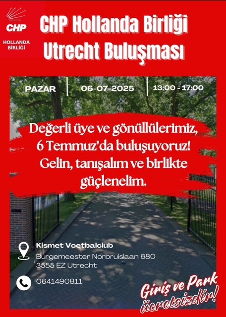 6 temmuz Utrecht Bulusmasi