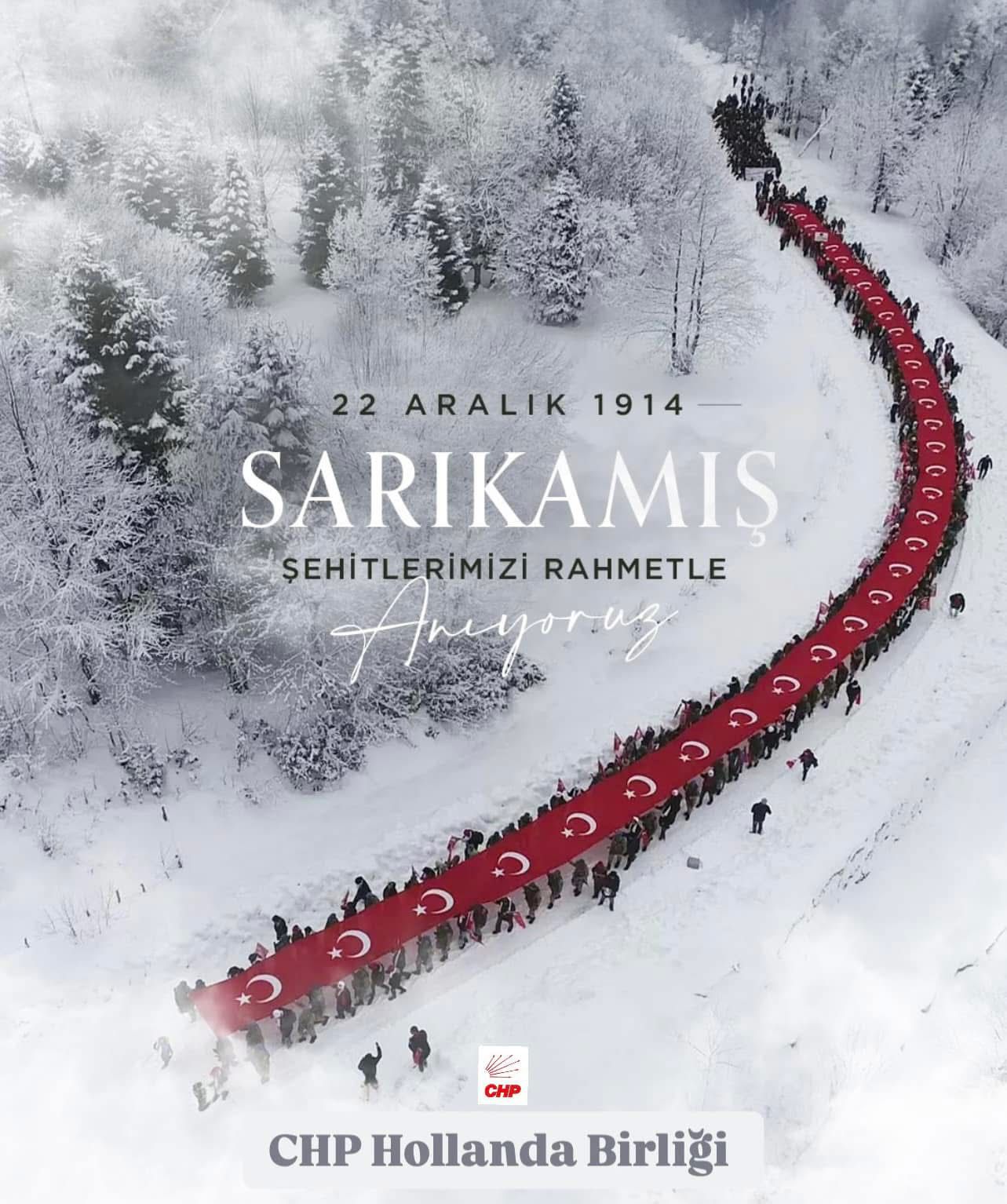 CHP Hollanda Birliği Sarıkamış Şehitlerini 110. Yılında Rahmetle Anıyor