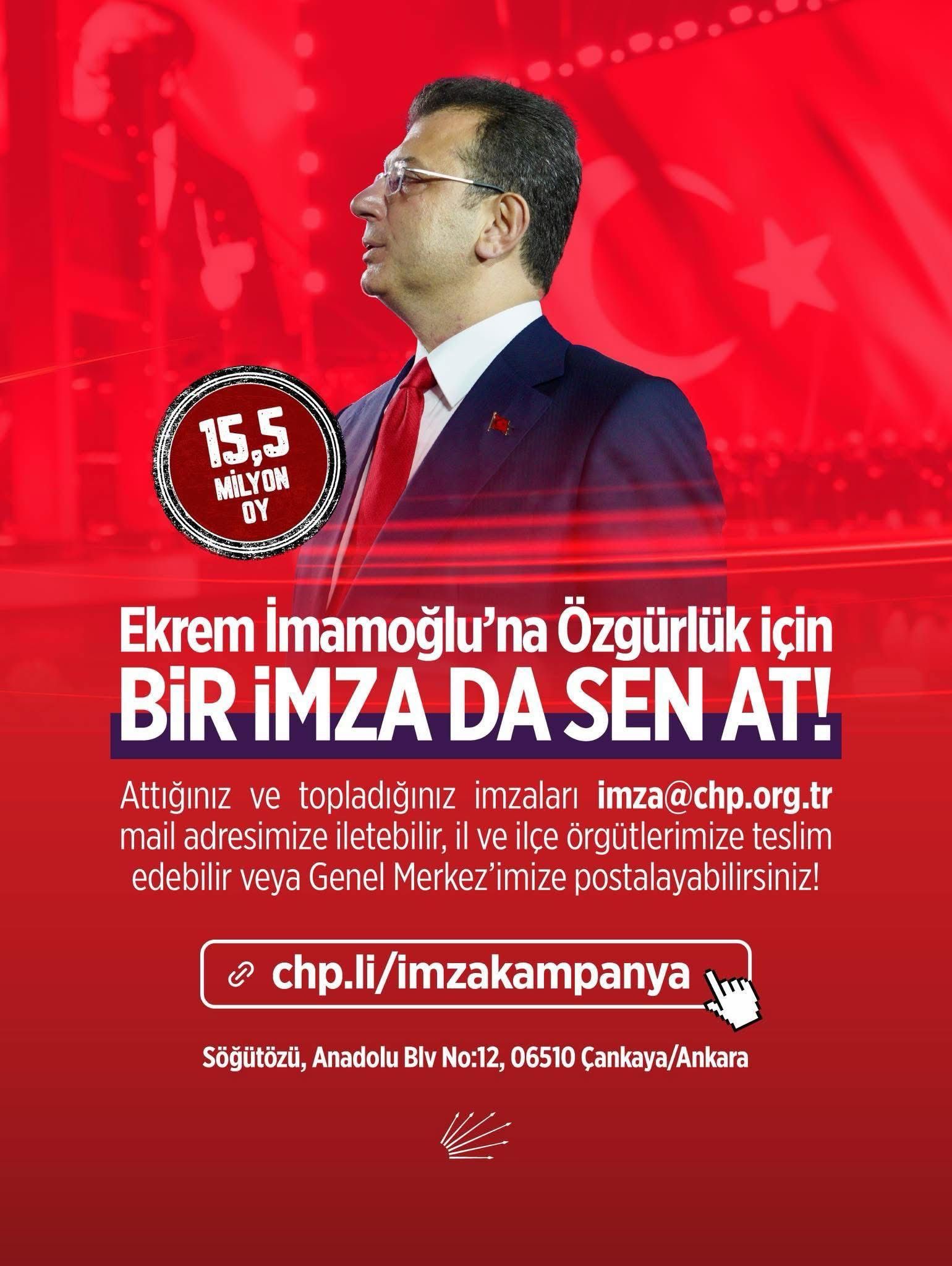 Ekrem İmamoğlu İçin Özgürlük ve Erken Seçim Talebi: İmza Kampanyamızı Destekleyin!