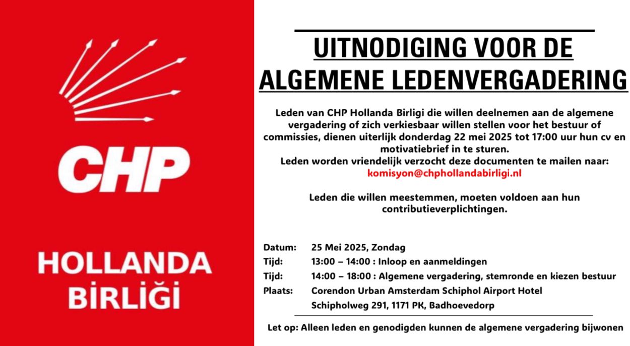 UITNODIGING VOOR DE ALGEMENE LEDENVERGADERING