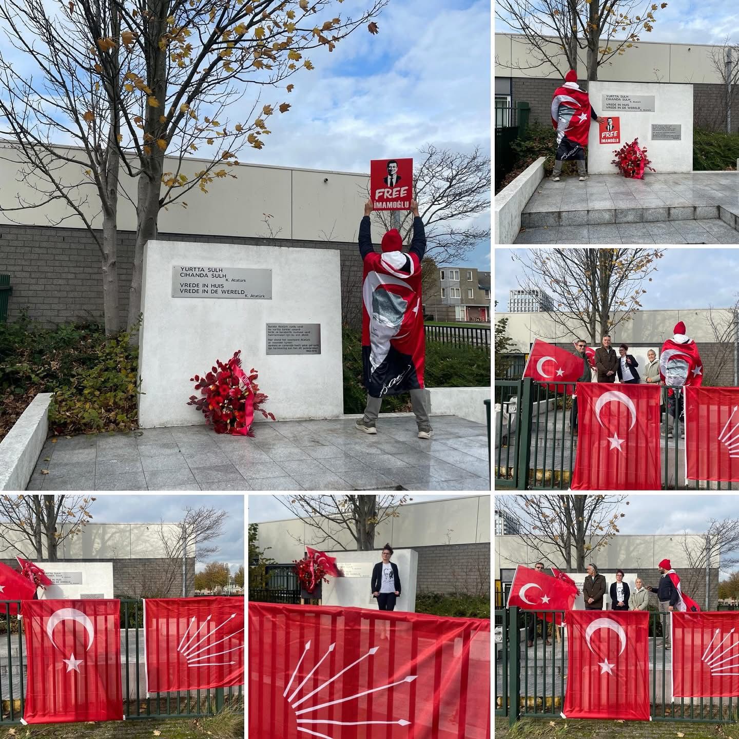 Cumhuriyetimizin 102. Yılında CHP Hollanda Birliği’nden Saygı Duruşu ve Çelenk Sunumu