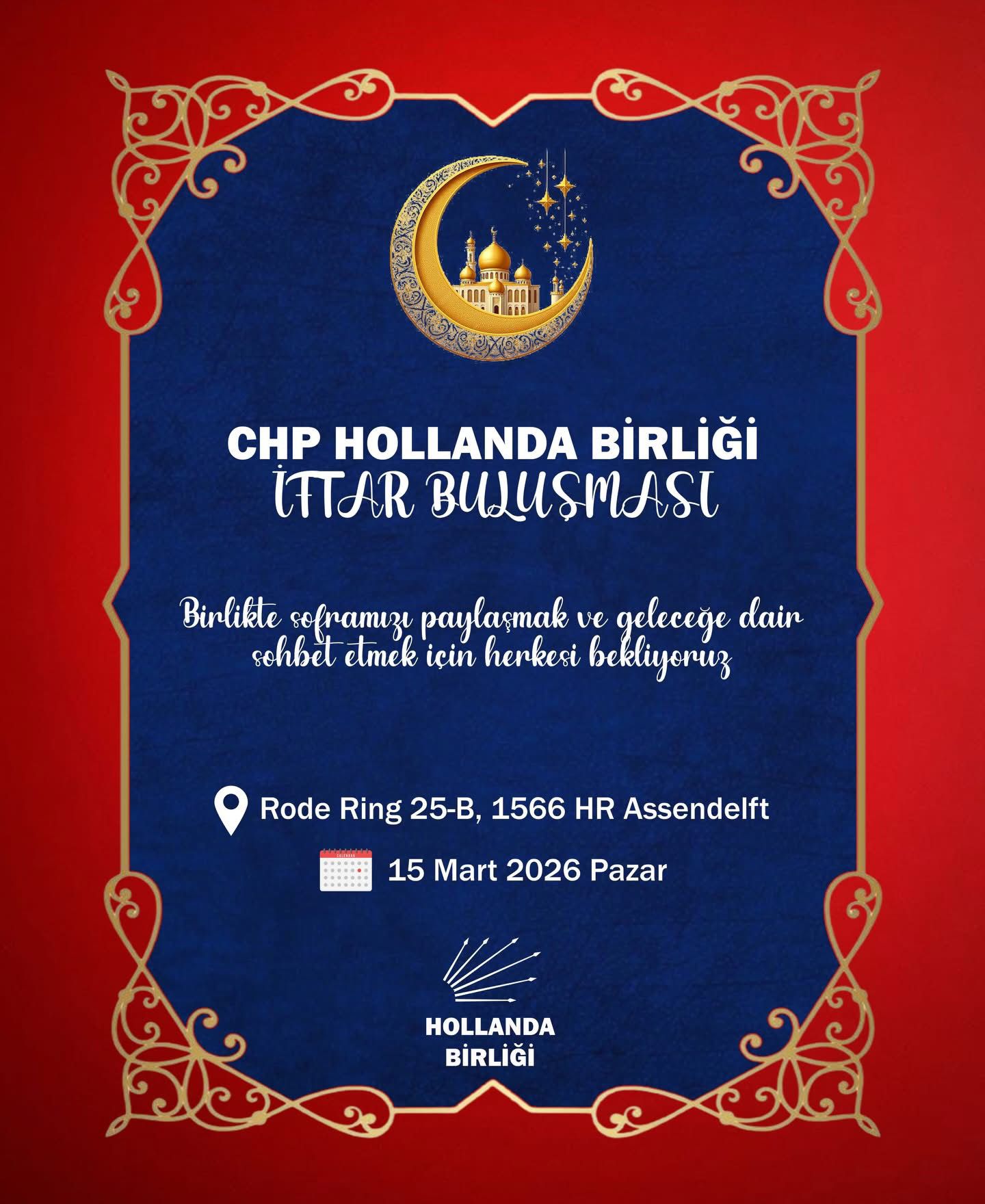 CHP Hollanda Birliği’nden Assendelft’te İftar Buluşması