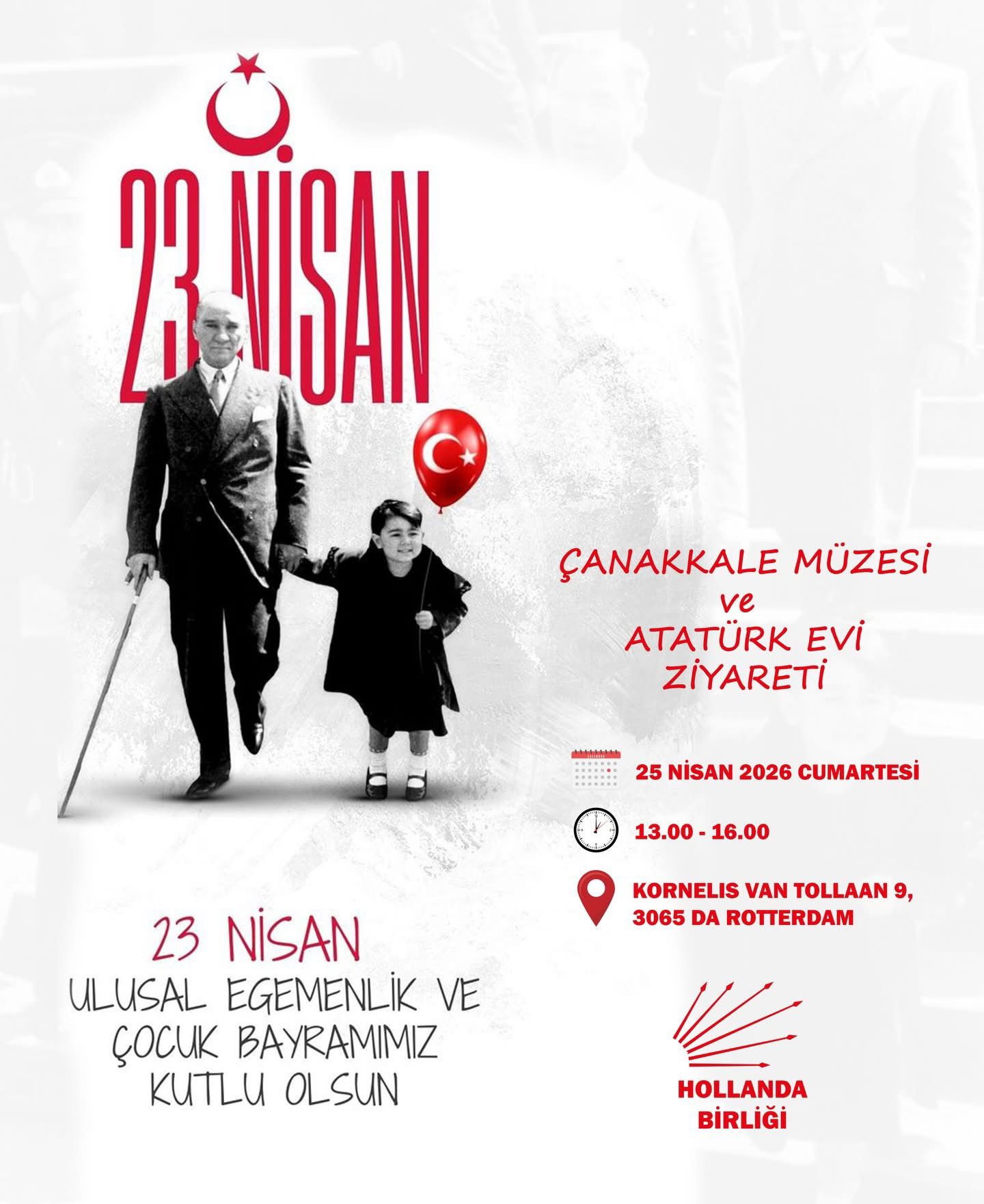 23 Nisan Ulusal Egemenlik ve Çocuk Bayramı İçin Davet: Rotterdam’da Bir Araya Geliyoruz