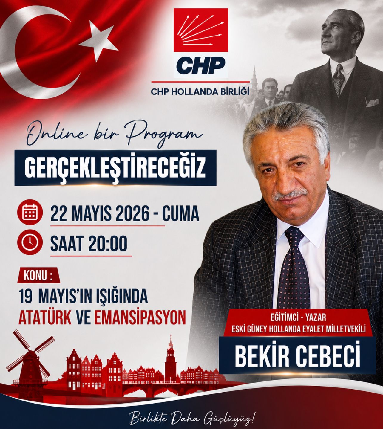 CHP Hollanda Birliği’nden   “19 Mayıs’ın Işığında Atatürk ve Emansipasyon” Programı